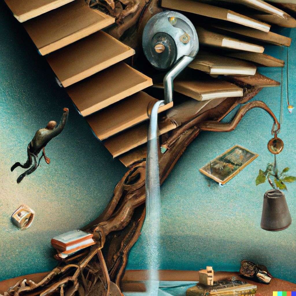 the discovery of gravity, by Jacek Yerka